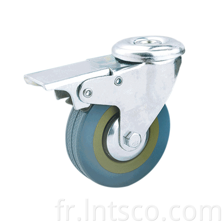 Bolt Hole Grey Rubber Brake Casters Jpg